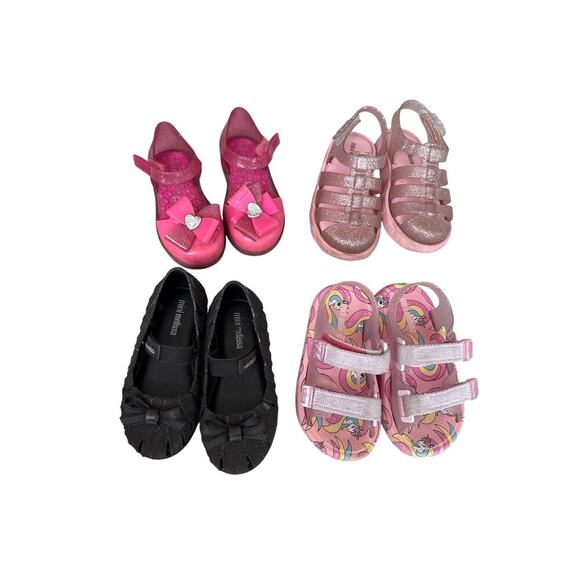 4 pairs mini Melissa toddler shoes size 7&8 - Picture 2 of 6